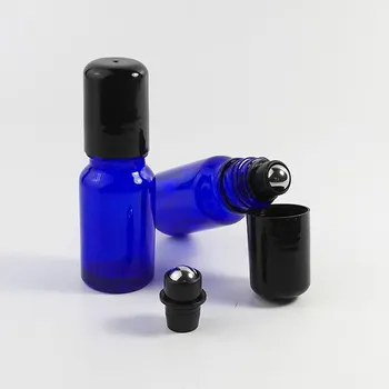 10 мл Синий стеклянный флакон с шариками 1/3 унции из нержавеющей стали для эфирного масла F20171751