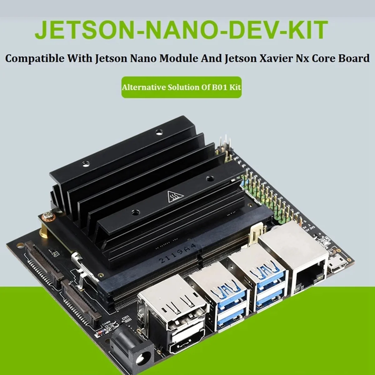 Для Jetson Nano 4G Development Kit с камерой 800 Вт + Сетевой кабель + 32G USB-накопитель + 64G SD-карта + считыватель + Кабель питания (штепсельная вилка США)