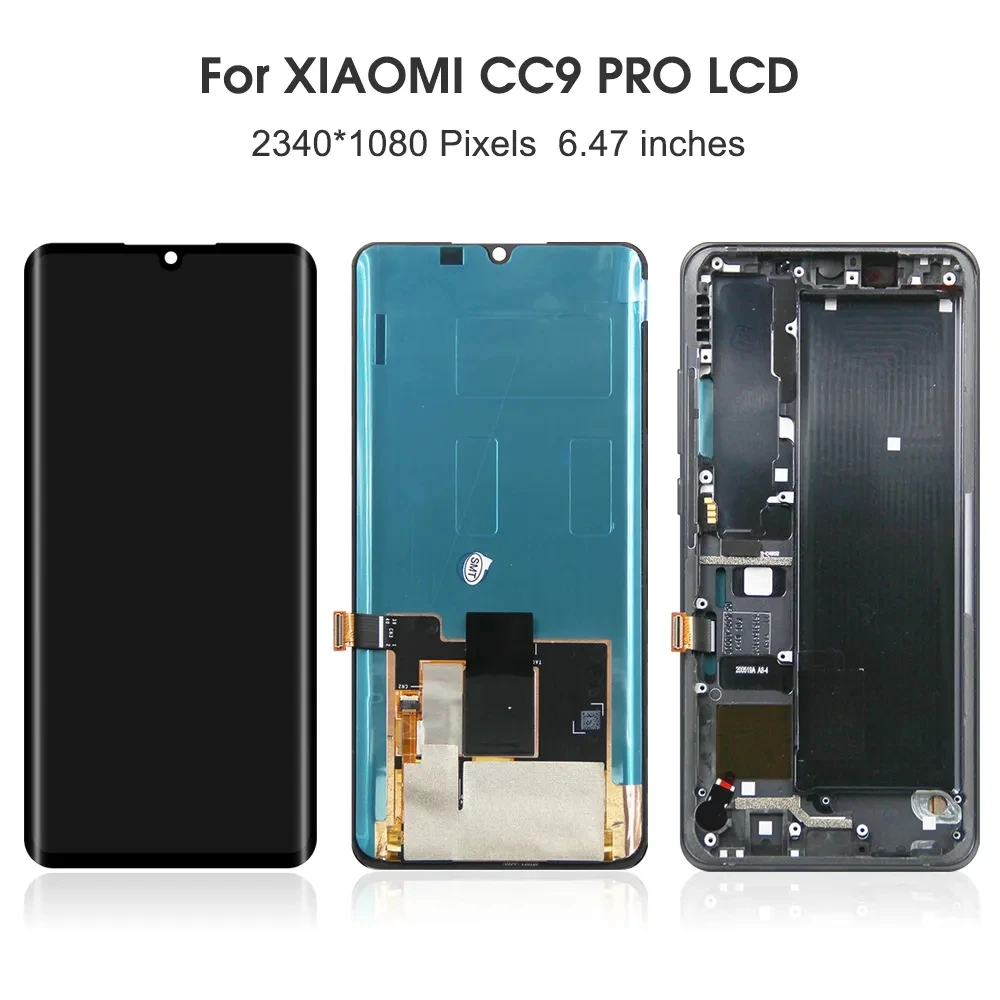 Super Amoled LCD для Xiaomi Mi CC9 Pro CC9Pro ЖК-дисплей с сенсорным экраном Digitizer Part для Mi Note10 Pro Note10Pro Screen