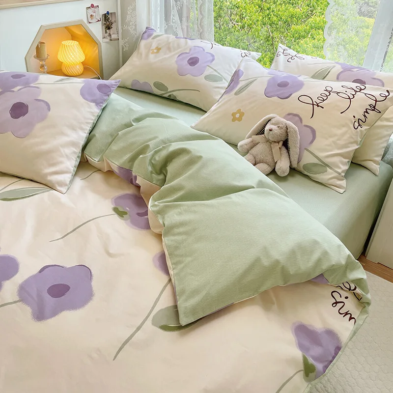Высококачественная кровать из чистого хлопка, комплект постельных принадлежностей из четырех частей, летние зимние одеяла для кровати размера 