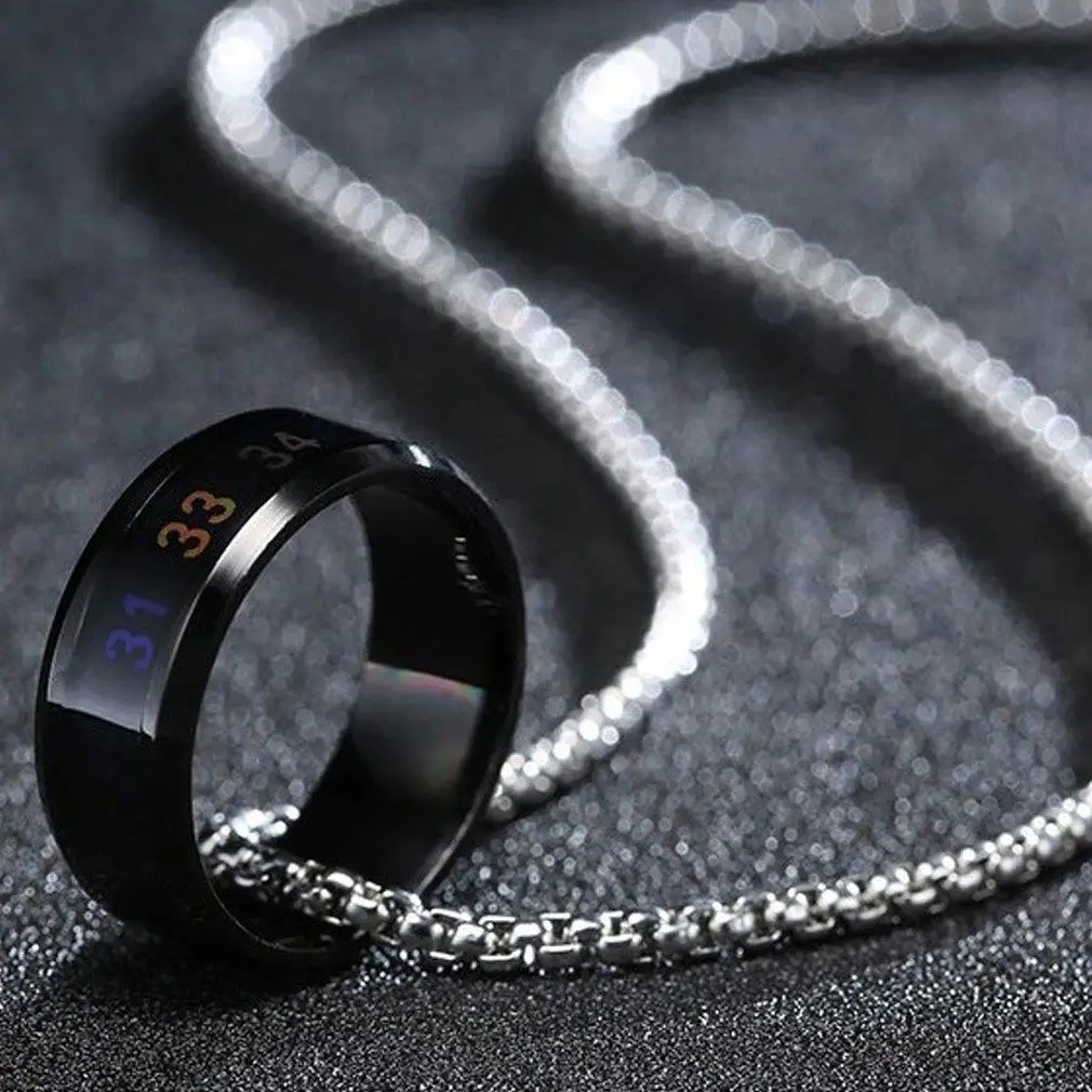 Температурное кольцо из Титановой стали, настроение, эмоции, Чувство, Интеллектуальное термочувствительное кольцо для женщин, Водонепроницаемый ювелирный подарок
