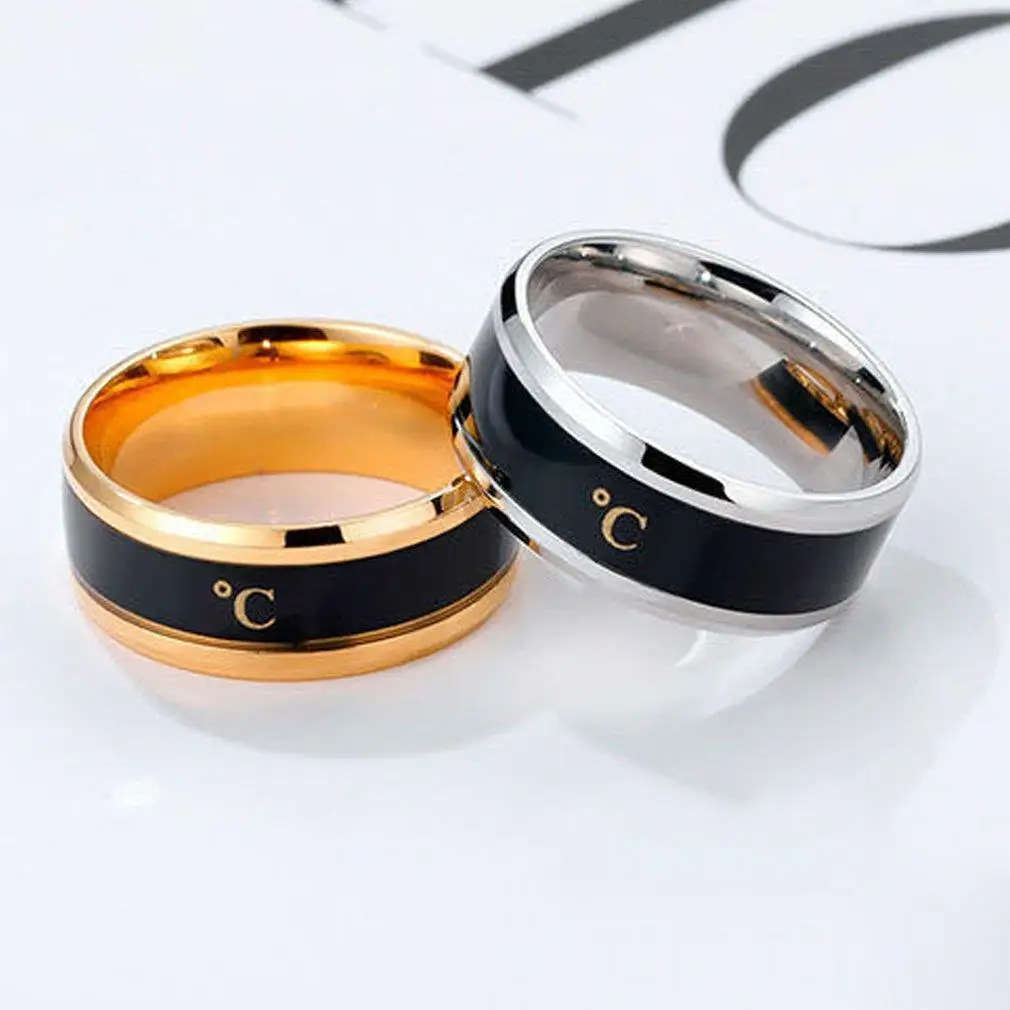 Температурное кольцо из Титановой стали, настроение, эмоции, Чувство, Интеллектуальное термочувствительное кольцо для женщин, Водонепроницаемый ювелирный подарок