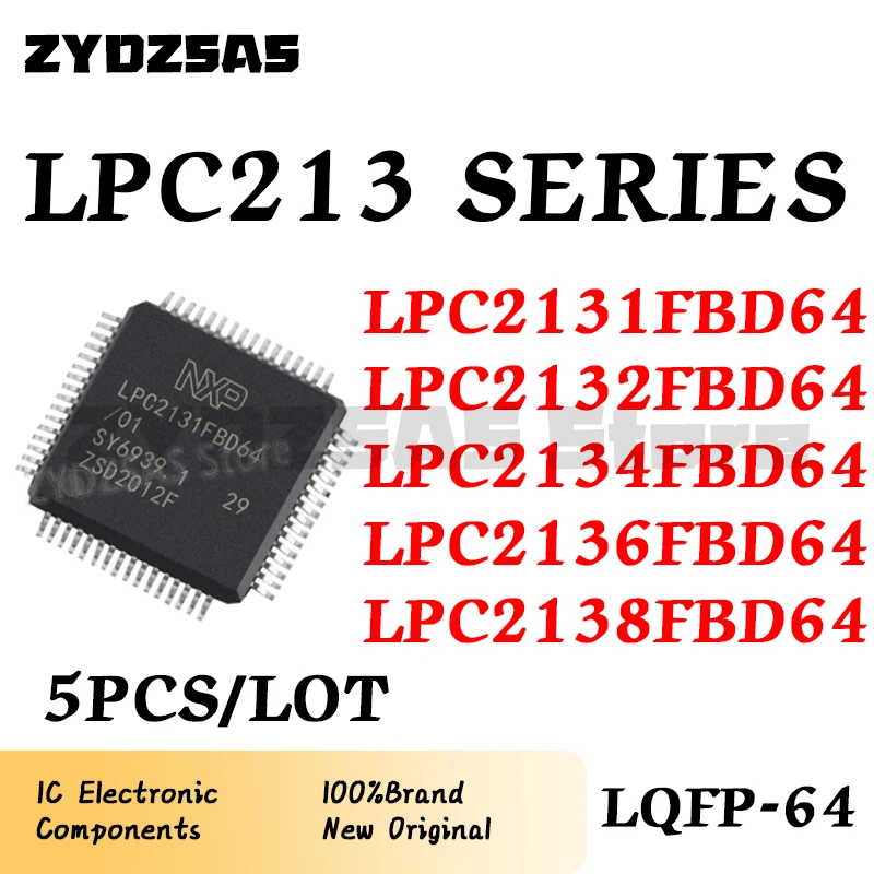 5 Шт LPC2131FBD64 LPC21332FBD64 LPC2134FBD64 LPC2136FBD64 LPC2138FBD64 LPC2131 LPC2132 LPC2134 LPC2136 LPC2138 Микросхема IC MCU