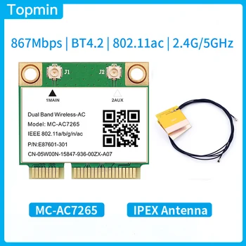 1200 Мбит/с MC-AC7265 Половина Мини PCI-E Wifi Карта 802.11ac Беспроводной адаптер Bluetooth 4.2 Двухдиапазонный 2,4 Г/5 ГГц Лучше Ноутбука 7260HMW