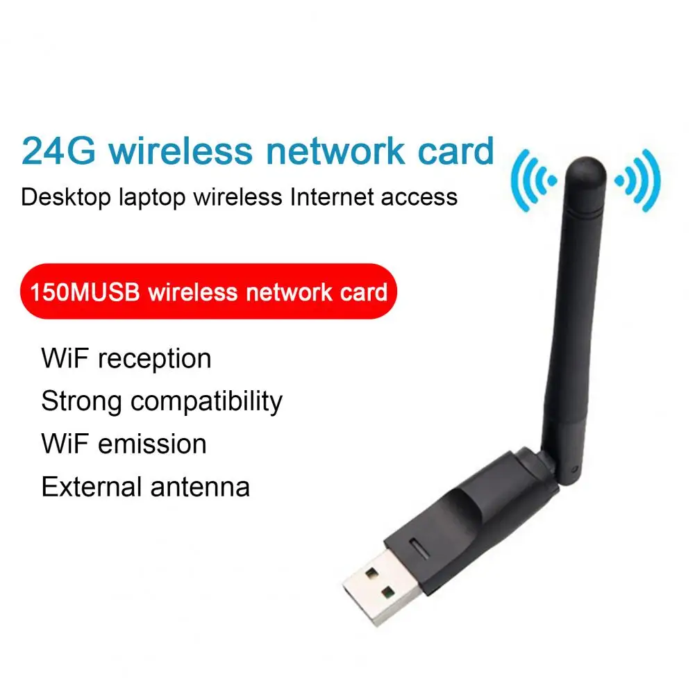 Универсальная сетевая карта Wi-Fi, быстрая передача стабильного сигнала, защита от помех, Встроенная антенна, аудиопередатчик 150 Мбит / с, Ноутбук США