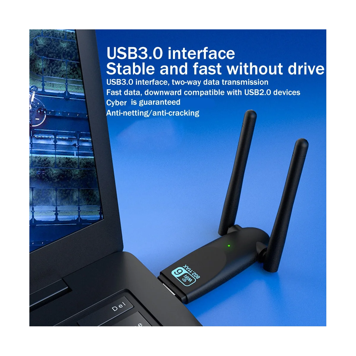 Беспроводной USB 1800 Мбит/с WiFi адаптер WiFi 6 Беспроводная сетевая карта двухдиапазонный 2,4 G 5 ГГц USB 3,0 WiFi сетевой адаптер