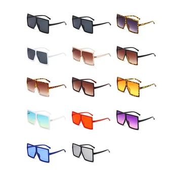 14 Пар Квадратных Негабаритных солнцезащитных очков с плоским верхом, солнцезащитные очки Большого размера Для женщин и мужчин, 14 цветов