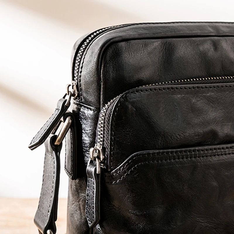 Оригинальная мужская сумка AETOO с принтом в стиле ретро на одно плечо из натуральной кожи дубления, индивидуальная сумка через плечо, повседневная вертикальная мода