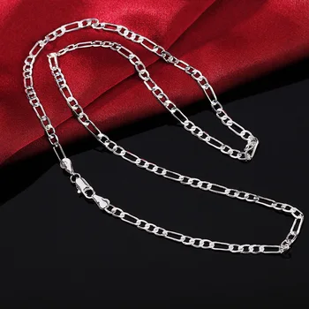 16-30 дюймов милое горячее красивое модное ожерелье из штампованного серебра 925 пробы, очаровательная цепочка 4 мм, ювелирные изделия для милой девушки, подвеска