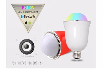 20 шт./лот Умная RGB Беспроводная Bluetooth-лампа для воспроизведения музыки E27 Светодиодное освещение AC85-265V для украшения дома
