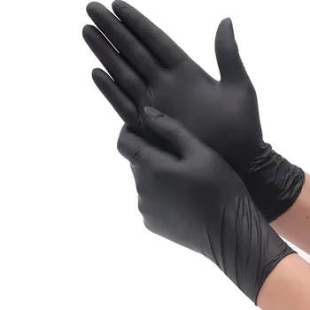 20 штук одноразовых перчаток из ПВХ, черные перчатки для татуировки, Высокоэластичные синтетические защитные перчатки, не содержащие пищевых добавок