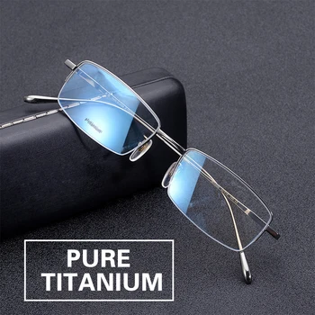 2021 Немецкий бренд, мужские и женские очки в оправе из чистого титана, ультралегкие очки, Оптические очки в полукруглой оправе по рецепту