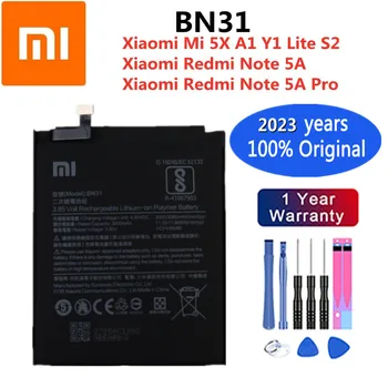 2023 Года 100% Оригинальный Аккумулятор BN31 Для Xiaomi Redmi Note 5A pro/Note 5A Mi 5X A1 Y1 Lite Redmi S2 3000 мАч Аккумулятор для телефона