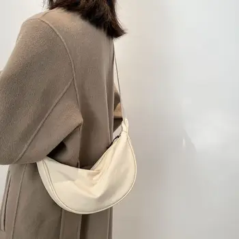 2023 Нейлоновая сумка-мессенджер, женская новая модная сумка для клецек, легкая маленькая сумка через плечо, сумка для подмышек, простая холщовая сумка