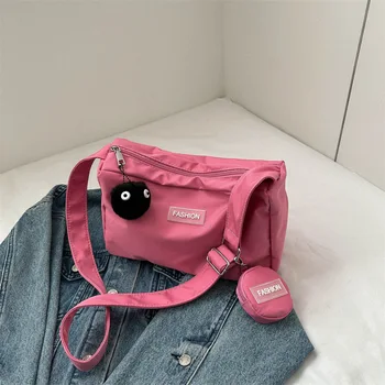 2023 Новая сумка через плечо большой емкости в японском и корейском стиле, Повседневная Универсальная Модная легкая Оксфордская сумка с небольшой сумкой