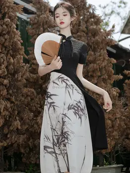 2023 новое винтажное платье ципао в китайском стиле, элегантное модное платье ципао для женщин, изящное улучшенное сексуальное платье ципао-чонсам