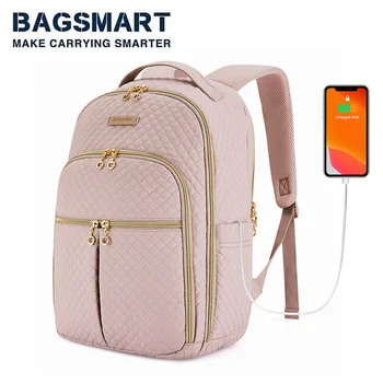 2023 Рюкзак большой емкости с несколькими карманами, 15,6-дюймовые дорожные рюкзаки для ноутбука для женщин, рюкзак с USB-портом для зарядки