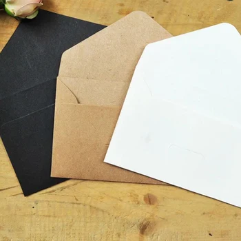 20ШТ Пустые ретро конверты из воловьей кожи, Бумага для писем, треугольник для хранения подарков, сделай сам, черные конверты ручной работы, 3 варианта 105*70 мм