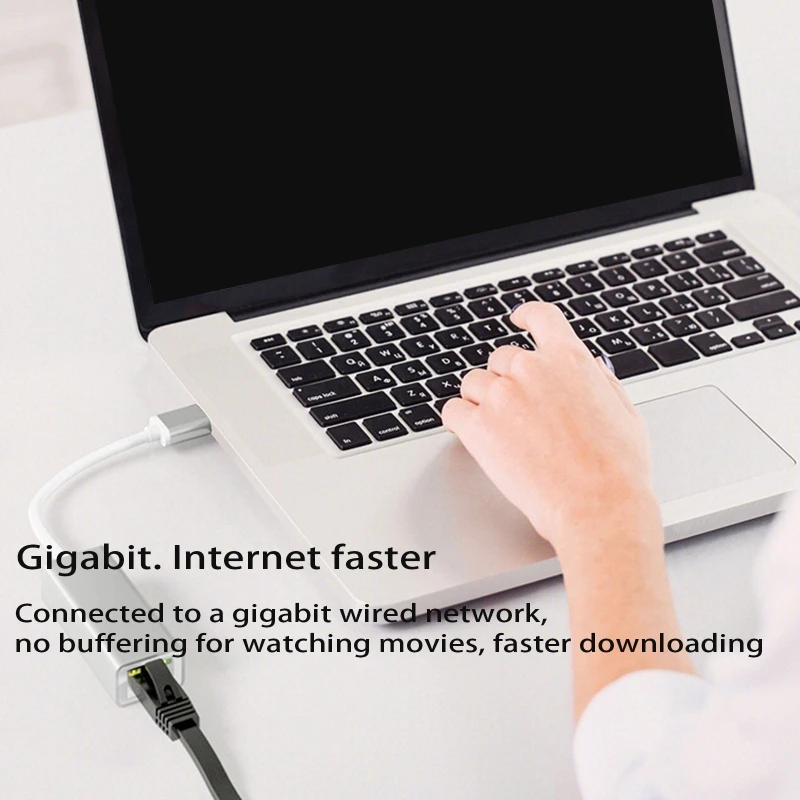 Карта USB3.0 Gigabit Ethernet Совместима с системами Switch MacBook Win8 / 10 для высокоскоростной загрузки Легкий вес