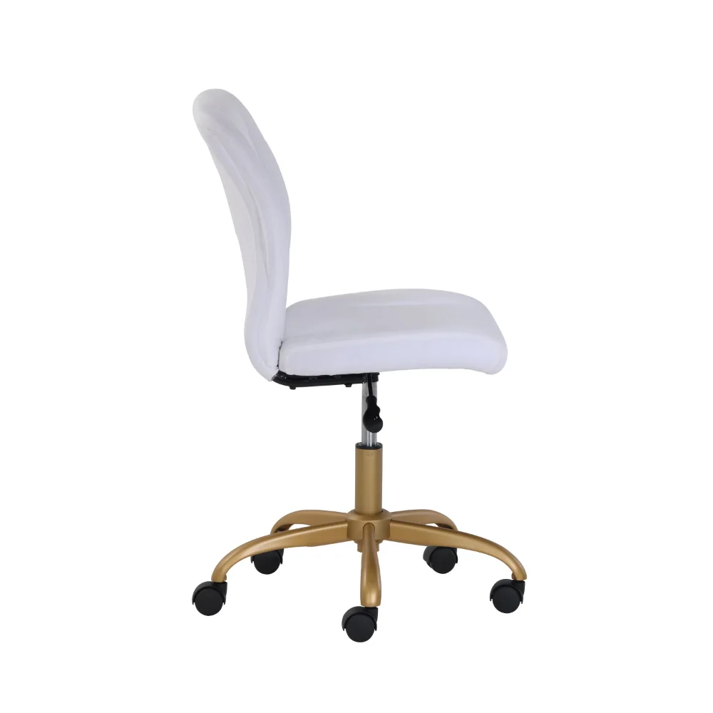 Офисное кресло из мягкого бархата Mainstays, белое