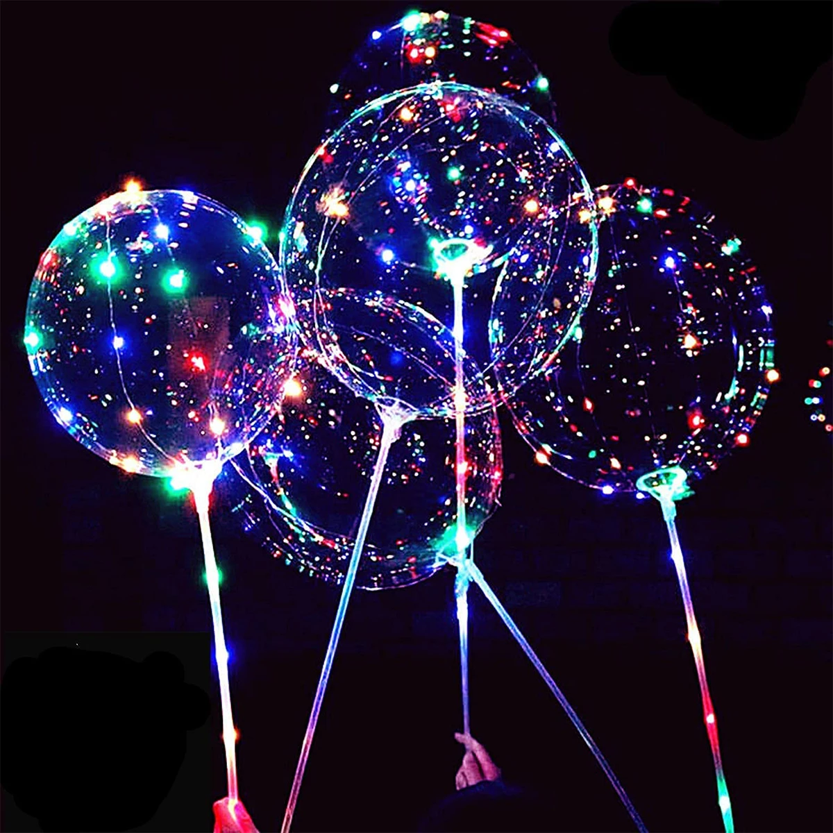 Светодиодные Воздушные шары Bobo Светящийся прозрачный воздушный шар с красочной световой нитью для украшения свадьбы, Дня Рождения, Рождественской вечеринки