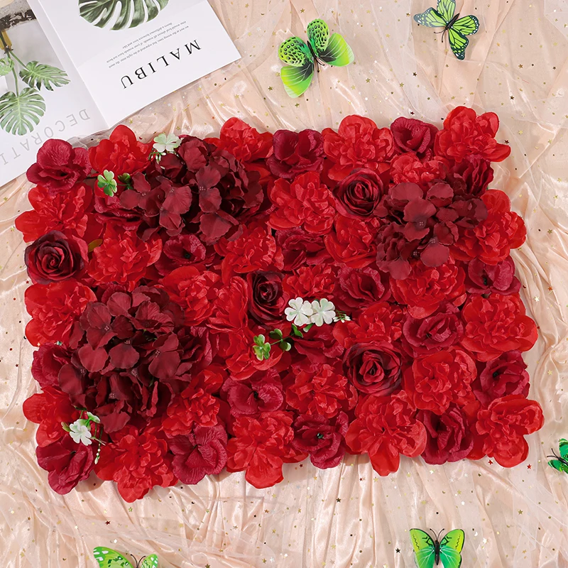 Искусственные цветы, настенные панели 40x60 см, Рождественский коврик, шелковый цветок гортензии для декора свадебной стены
