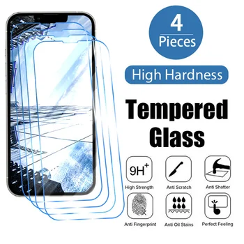 4шт Защитная пленка для экрана на iPhone 14 13 12 11 Pro Max Mini Glass для iPhone Xs Max X Xr 7 8 plus 6 6S SE 2020 Защитное стекло