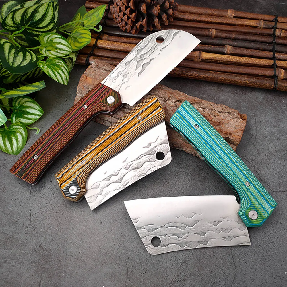 Складной нож с ручкой G10, Охотничьи ножи, нож для шеф-повара, карманный мясницкий нож, уличный тесак, Инструмент для разделки Рыбного филе, Фруктовый нож