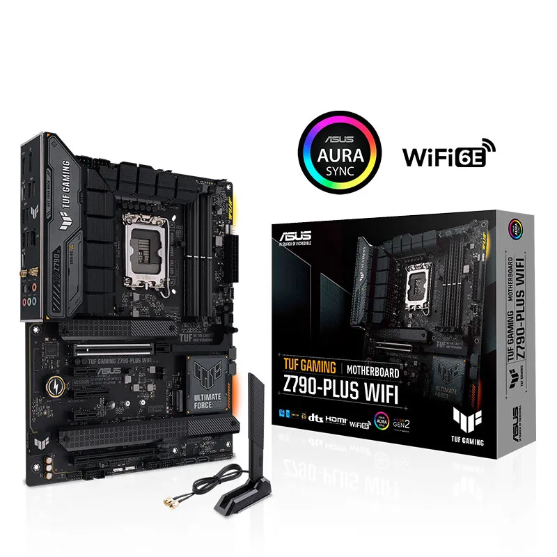 Материнская плата ASUS TUF GAMING Z790-PLUS WIFI LGA 1700 Intel 12-го и 13-го поколений ATX для игр PCIe 5.0, DDR5, 4xM.2 слота, 16 + 1 DRMOS, WiFi 6