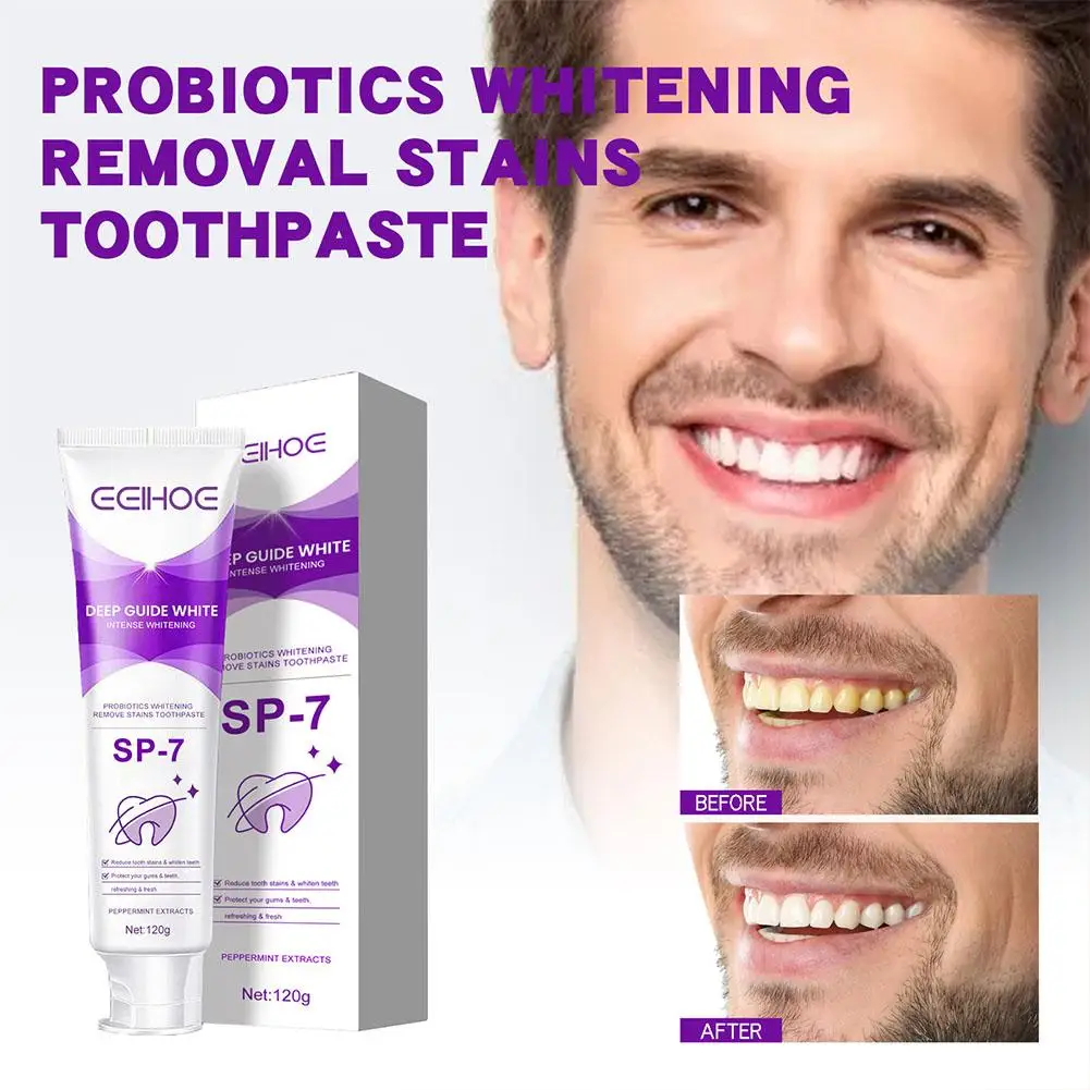 SP-7 Фиолетовая Зубная паста Для Отбеливания Зубов, Чистка зубов, Пятна от дыхания, 30 мл Желтая Зубная паста Для удаления Fresh Care M5C3