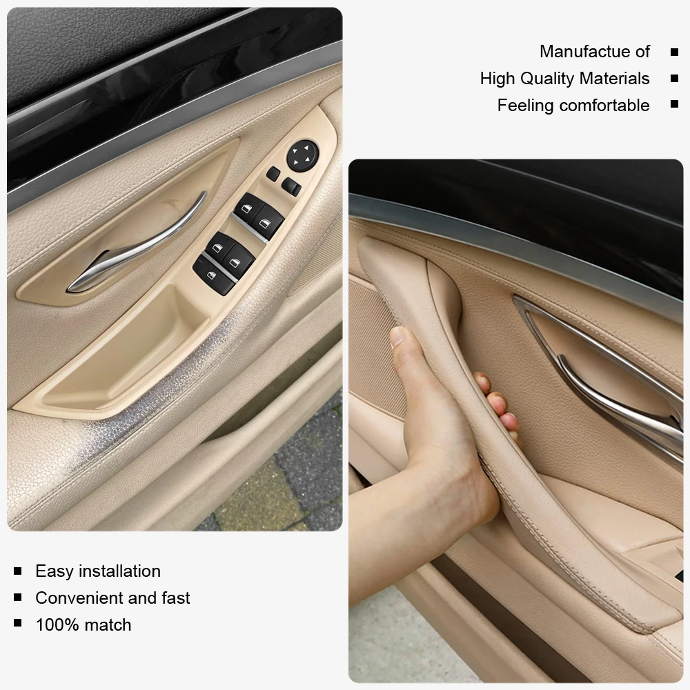 Качественная Внутренняя Отделка Панели Подлокотника Передней Двери, Комплект Сменных Ручек Для BMW 5 Серии F10 F11 F18 520i 523i 525i 528i 535i