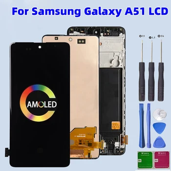 AAA + + + 6,5 Для Samsung Galaxy A51 ЖК-дисплей с сенсорным экраном Дигитайзер В Сборе Super AMOLED Для Samsung A51 SM-A515 SM-A515F ЖК-дисплей