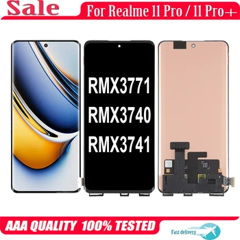 AMOLED Оригинал Для Realme 11 Pro Plus RMX3771 RMX3740 RMX3741 Замена Сенсорного экрана ЖК-дисплея Дигитайзер В Сборе