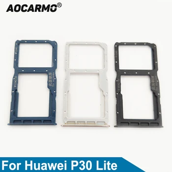 Aocarmo для Huawei P30 Lite/Nova 4e, держатель SD microSD, лоток для Nano Sim-карт, запасная часть