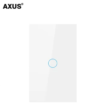 AXUS США Стандартный Сенсорный Выключатель Настенный Выключатель Света Кристалл Закаленное Стекло Панель AC100-240V Кнопка 1/2/3 Банды Светодиодный Сенсорный Выключатель