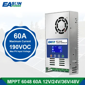 EASUN POWER Контроллер солнечного зарядного устройства MPPT 60A и солнечная панель регулятор заряда солнечной батареи 12V 24V 36V 48V PV Вход 190VOC