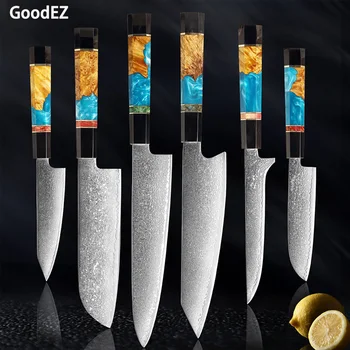 GoodEZ нож для разделки мяса японские ножи kiritsuke из дамасской стали японский нож кухонные ножи шеф-повара