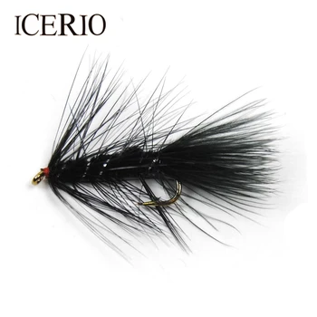 ICERIO 12ШТ #10 Черный Кристал Баггер, стример, приманка для ловли форели нахлыстом