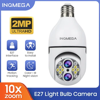 INQMEGA 1080P Лампа Камера E27 WIFI IP-камера видеонаблюдения с 10-кратным зумом Видео Монитор безопасности в помещении Отслеживание Движения Ночное Видение