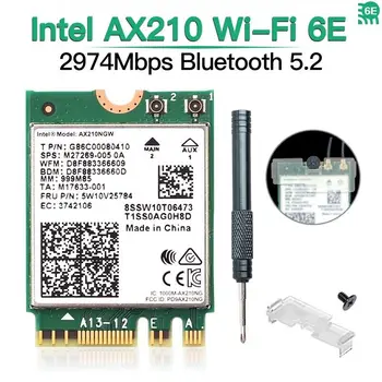 Intel WiFi 6E AX210NGW NGFF M.2 Беспроводная карта Wi-Fi AX210 Bluetooth 5.2 Адаптер