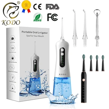 KODO Ирригатор для полости рта для зубов Водяная Нить USB Перезаряжаемая Портативная Стоматологическая Водоструйная 300 МЛ irrigador зубная нить
