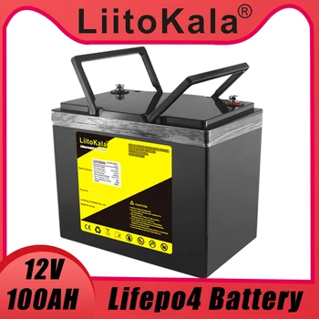 LiitoKala 12,8 v 100AH lifepo4 аккумулятор для запуска автомобиля, автомобильный инвертор для гольфа, ИБП, инвертор бытовой техники + 14.6V20A