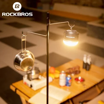 ROCKBROS Camping Light Портативная Настольная лампа для барбекю на открытом воздухе, Походная Палатка, лампа 3600 мАч, Перезаряжаемый фонарь для кемпинга Type-C