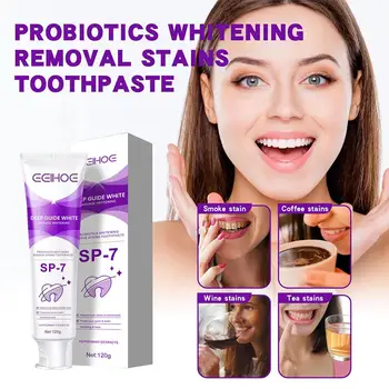 SP-7 Фиолетовая Зубная паста Для Отбеливания Зубов, Чистка зубов, Пятна от дыхания, 30 мл Желтая Зубная паста Для удаления Fresh Care M5C3