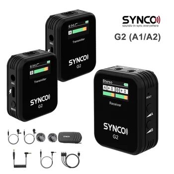 SYNCO G2 A1 A2 Петличная Конденсаторная Беспроводная Микрофонная Система для Зеркальной камеры смартфона Мониторинг в реальном времени 70 М Микрофон Передачи
