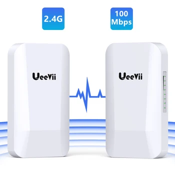 Ueevii 2.4G Беспроводной мост Точка-Точка Наружный Расширенный Интернет-Мост 12dBi Направленная Антенна Рабочее расстояние 1640 футов