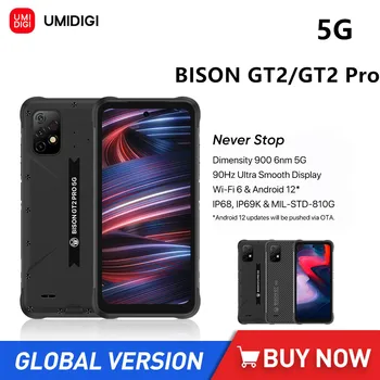 UMIDIGI BISON GT2/GT2 Pro Android 12 Водонепроницаемые Прочные Смартфоны 8 ГБ + 128 ГБ/256 ГБ 6,5-дюймовый дисплей 6150 мАч NFC 5G Мобильные телефоны