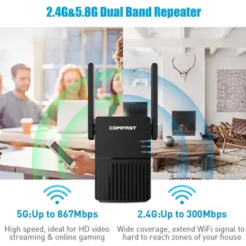 Wi-Fi ретранслятор/маршрутизатор/точка доступа 1200 Мбит/с, беспроводной расширитель диапазона Wi-Fi, усилитель сигнала Wi-Fi 5 ГГц, внешние антенны