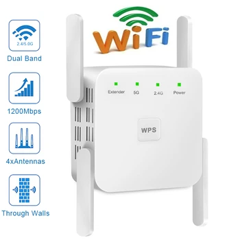 WiFi Ретранслятор Беспроводной WiFi Удлинитель 2,4 G 5G Беспроводной WiFi Усилитель 300 Мбит/с 1200 Мбит/с 5 ГГц WiFi Сигнал Дальнего Действия Wi-Fi Усилитель