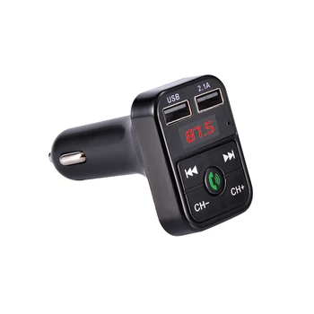Автомобильный Bluetooth-совместимый FM-передатчик 5,0, Беспроводная громкая связь, аудио, Автоматический MP3-плеер, быстрое зарядное устройство с двумя USB-устройствами 2.1A, автомобильные аксессуары
